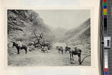 Taking lunch near the river.  The location is close to the river at Hance Rapid and looking up Red Canyon