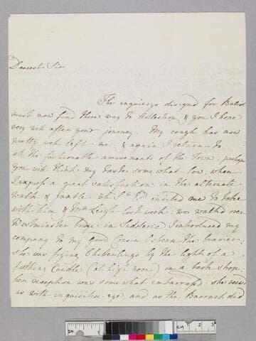 Leigh, Mary, 1728-1768. Letter to Theophilus Leigh, 1693-1785