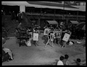 Human card game at Gables Beach Club, Santa Monica