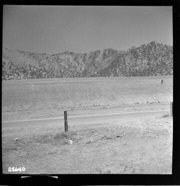 Borel Powerhouse - Borel Canal - Looking West against cross section of dam