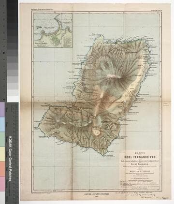 Karte der Insel Fernando Póo : nach eigenen Ausnahmen konstruiert und gezeichnet / von Oscar Baumann, Mitglied der. Prof. Dr. Lenz'schen Expedition nach Aequatorialafrika 1885-87