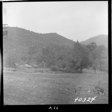 Big Creek Powerhouse #3 - View of original ground, housing site.  Camera at P.O.T. #3 looking toward sites 8