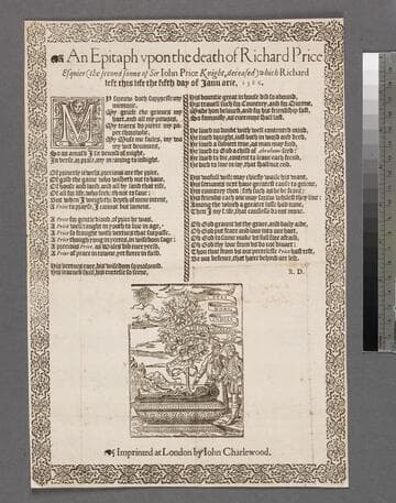 An epitaph vpon the death of Richard Price Esquier (the second sonne of Sir Iohn Price Knight, deceased) which Richard left this life the fifth day of Ianuarie, 1586