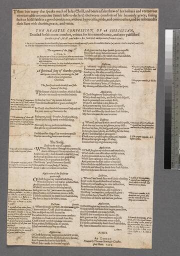 The heartie confession of a Christian, deuised for his owne comfort, written for his remembrance, and now published for the vse of M.H. and others his faithfull and priuate friends onely