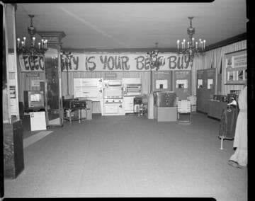 Local office appliance display "Electricity Is Your Best Buy"