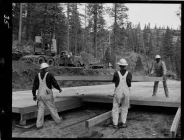 Big Creek - Mammoth Pool - Constructing campsite barracks