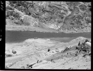 Big Creek - Mammoth Pool - Cofferdam fill from upper haul road
