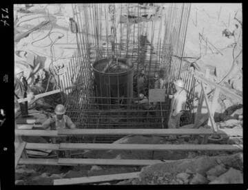 Big Creek - Mammoth Pool - First concrete in powerhouse unit bay area sump