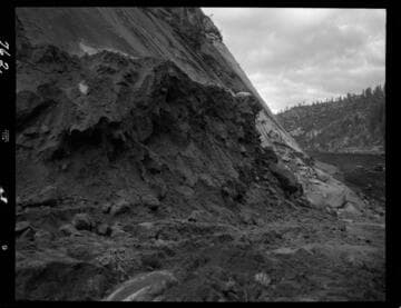 Big Creek - Mammoth Pool - Slot thru rock toe for piezometer tube pipe