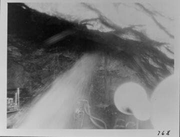 Big Creek - Mammoth Pool - Close-up of face making water at Rock Creek downstream heading