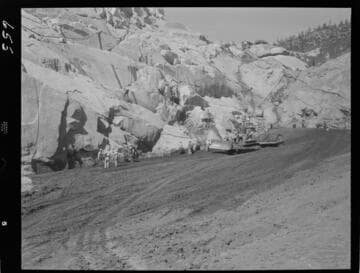 Big Creek - Mammoth Pool - Embankment placement in bottom of cutoff trench