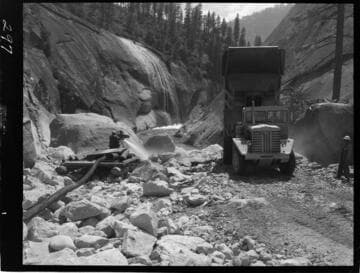 Big Creek - Mammoth Pool - Monitor unit at downstream rock-fill toe