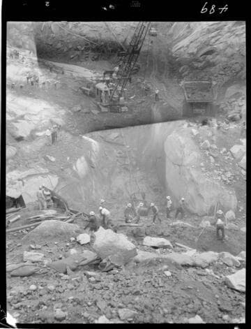 Big Creek - Mammoth Pool - General view of cutoff excavation