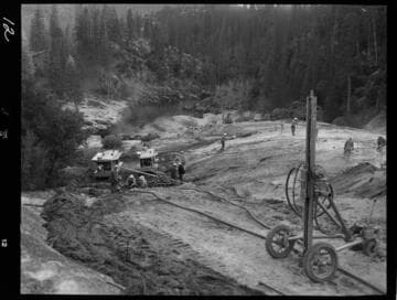 Big Creek - Mammoth Pool - Drilling for excavation of San Joaquin Bridge Crossing