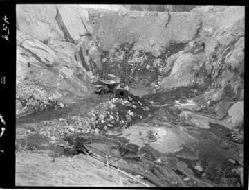 Big Creek - Mammoth Pool - Excavation of cutoff trench