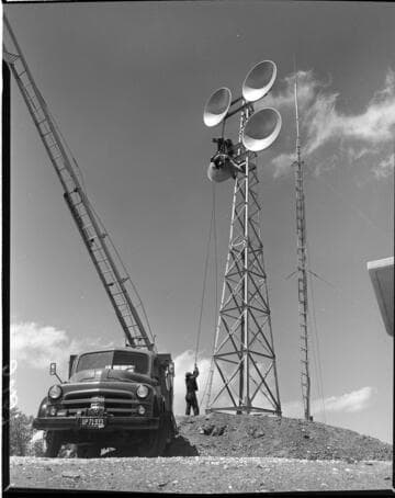 Construction of microwave tower with 4 dish antennas