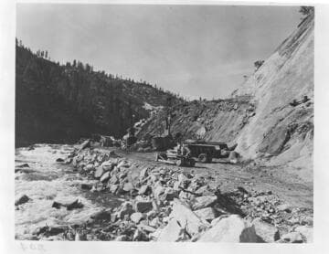 Big Creek - Mammoth Pool - Excavation on West abutment