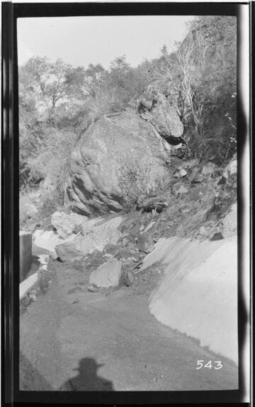 Evidence of the storm damage to the conduit at Kaweah #3 Hydro Plant