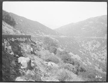 View of the conduit line (flume) at Tule Hydro Plant