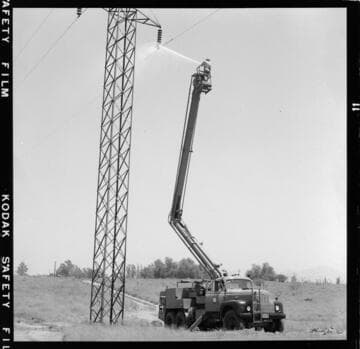 Bucket raised at service center