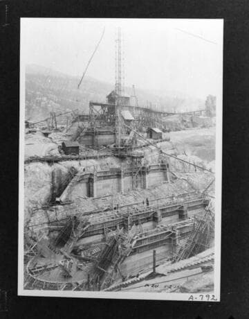 Shot of Florence dam construction