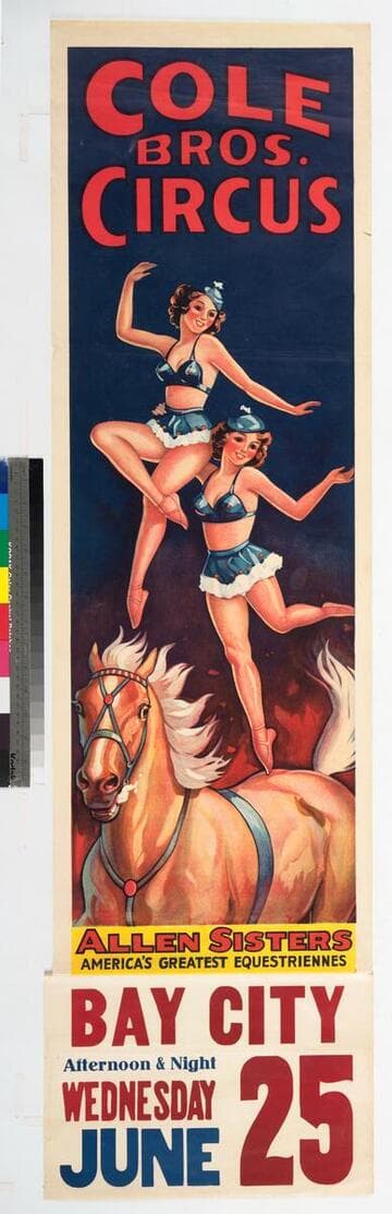 Cole Bros. Circus : Allen sisters America's greatest equestriennes