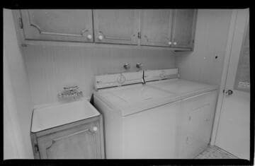 Interior views of a home with an all-electric kitchen