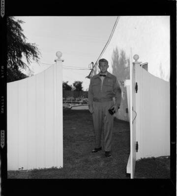 Meter reader visiting customer meters and recording data