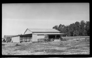 Barn with attached coral for livestock