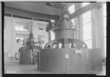 Big Creek Powerhouse #8 - Francis turbine generators inside powerhouse #8