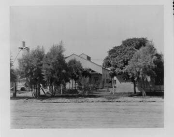 Blythe Diesel Plant, center, and the operator's house, at right