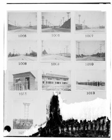 This is a multi-image negative that depicts substations, transmission towers, and joint pole construction