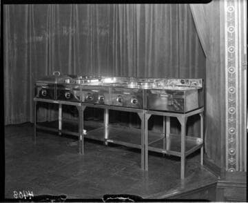 Commercial deep fryers on the stage the G