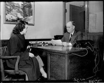 Young lady interviewing for job at SCE