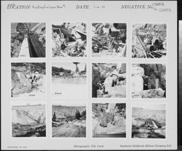 Big Creek, Huntington Lake Dams - View of forms for concrete valve structure