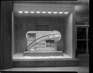 Street light display in local office window