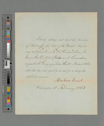 Abraham Lincoln, Washington, D.C., authorization to William H. Seward