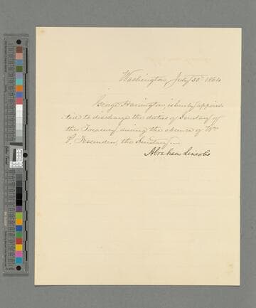 Abraham Lincoln, Washington, D.C., appointment of George Harrington