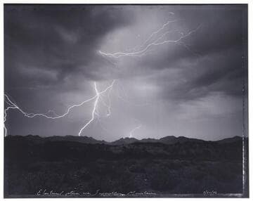 Electrical storm over Superstition Mountain, Arizona