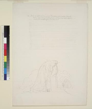 Illustrated manuscript of Genesis : God the Father marking Cain's forehead