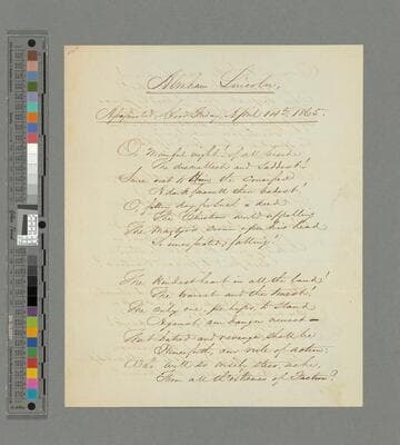 Lewis Jacob Cist poem "Abraham Lincoln, Assassinated, Good Friday, April 14th 1865."
