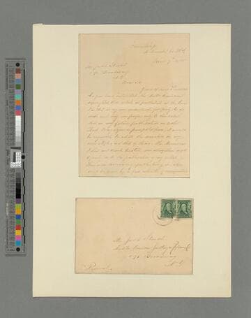 Samuel Bland Arnold, Friendship, Maryland, letter to Judd Stewart, New York