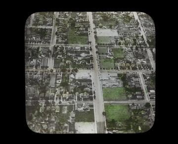 Colorado Street, Pasadena: aerial view as seen from the American