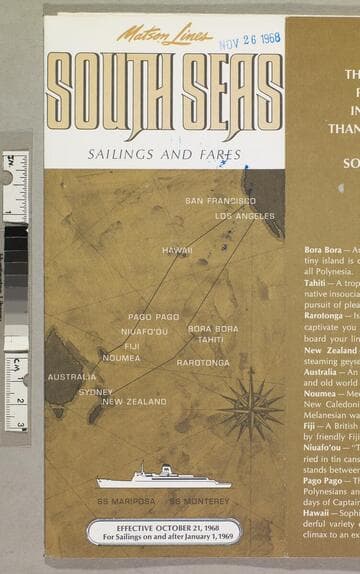 South Seas sailings and fares