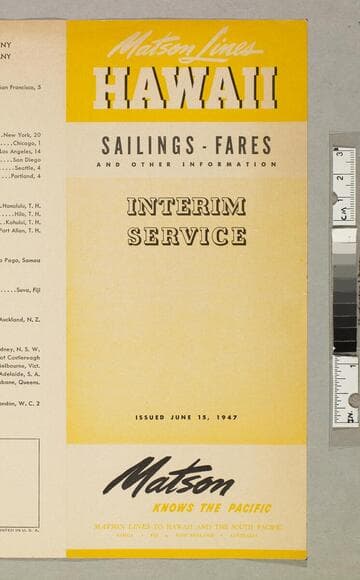 "Hawaii sailings - fares and other information interim service