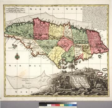 Nova designatio insulae Jamaicae : ex Antillanis Americae Septentrion non postremae secundum gubernationes suas accuratae aeri incisa et publici juirs facta / a Matthaeo Seuttero Sac. Caes. et Reg. Cathol. Maj. Geogr