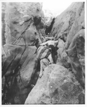 Climbing up Acoma trail