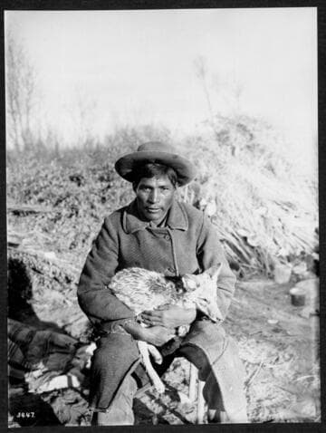A Young Chemehuevi  with Captured Coyote