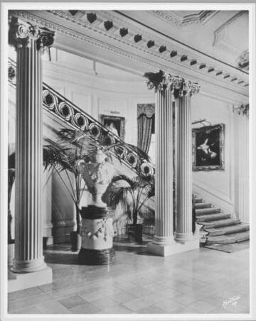East side of the main staircase of the Huntington residence