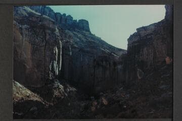 Impassible south end of Moqui Trail Canyon; Supai